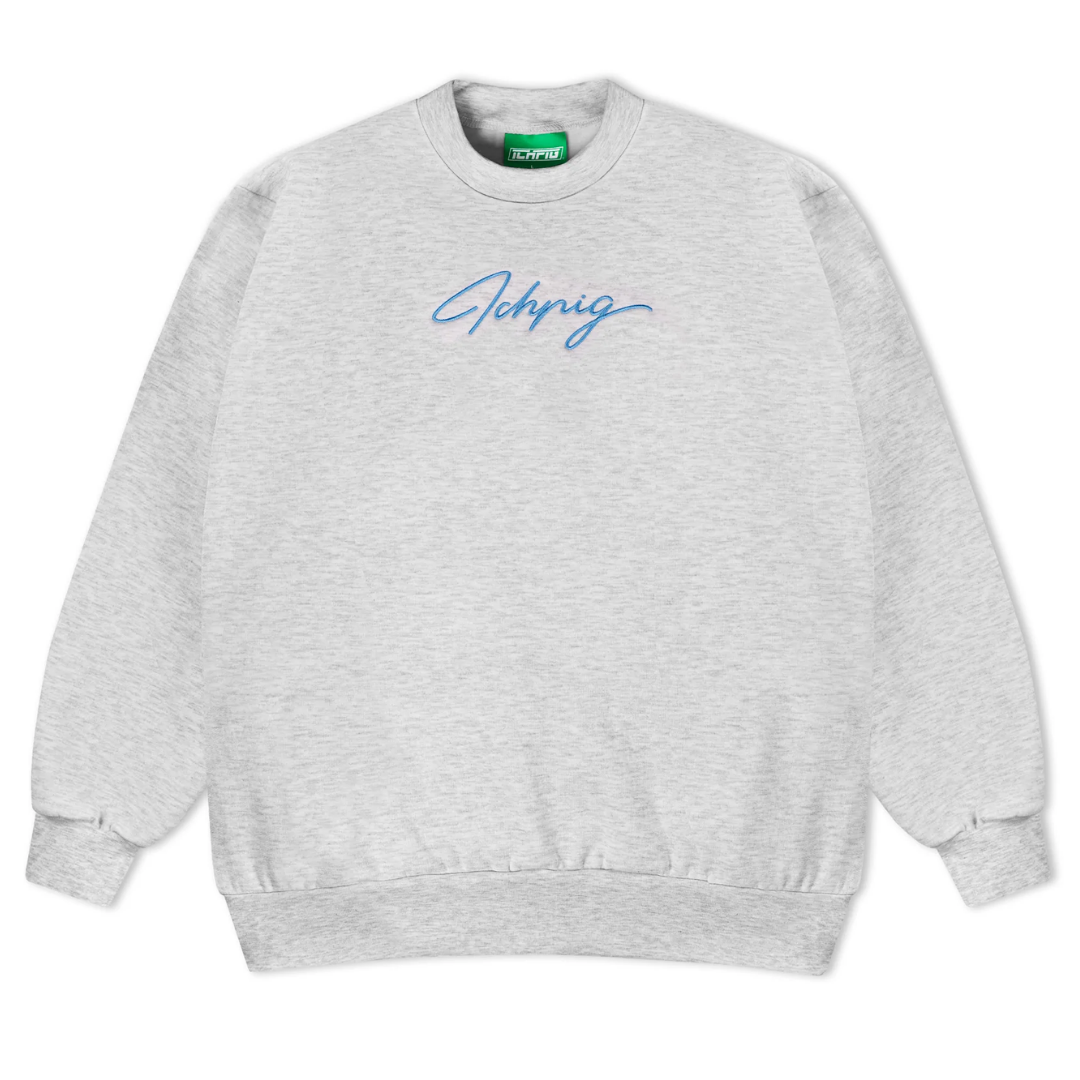 ICHPIG SCRIPT EMBROIDERY CREW WHITE MARLE 3 ICHPIG SCRIPT EMBROIDERY CREW WHITE MARLE