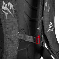 JONES DESCENT 19L BACKPACK BLACK -Ski Board Shop Jones Descent 19L Backpack Black Close 2