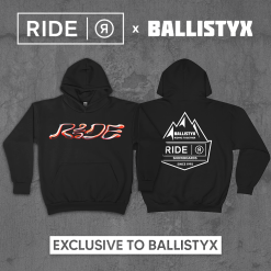 RIDE WARPIG 2024 SNOWBOARD - W/LIMITED EDITION RIDE X BALLISTYX HOODIE -Ski Board Shop Ride X Ballistyx Hoodie Promo 4bff0146 af4f 4d35 983e c110fd91f9b0