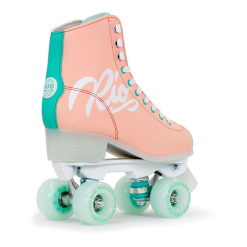 Moxi RIO ROLLER SCRIPT ROLLER SKATES - PEACH/GREEN -Ski Board Shop Rio Roller Script Skates Peach Green Rear