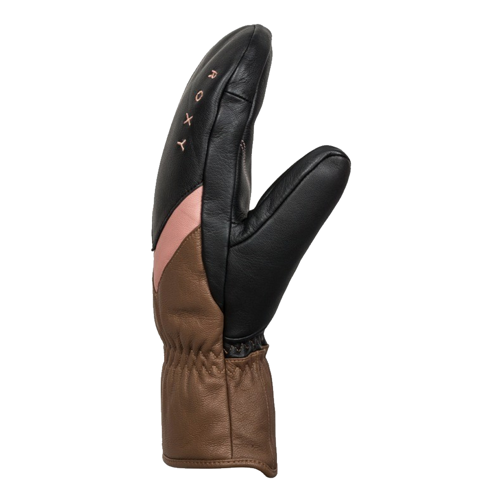 ROXY JETTY WOMENS LEATHER MITTS - WOODSMOKE 4 ROXY JETTY WOMENS LEATHER MITTS - WOODSMOKE - Image 2
