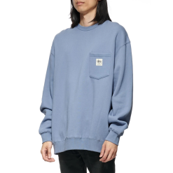 STUSSY POCKET CREW - DUSTY BLUE -Ski Board Shop Stussy Pocket Crew Dusty Blue Model