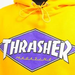 THRASHER DIAMOND LOGO HOODIE - GOLD -Ski Board Shop Untitled F2