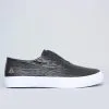HUF DYLAN SLIP ON SHOE BLACK CROC LEATHER -Ski Board Shop VansDylanCrocLeatherBlackWhite