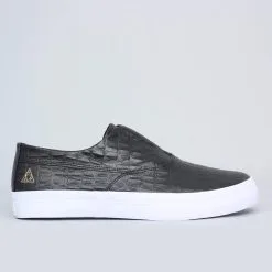HUF DYLAN SLIP ON SHOE BLACK CROC LEATHER
