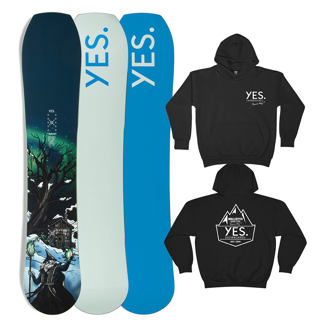 Yes! YES HYBRID 2024 SNOWBOARD PLUS FREE YES X BALLISTYX HOODIE! 3 Yes! YES HYBRID 2024 SNOWBOARD PLUS FREE YES X BALLISTYX HOODIE!